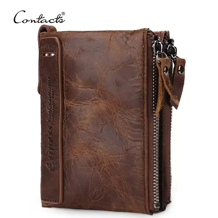 Billetera de cuero marca contacts para Hombre