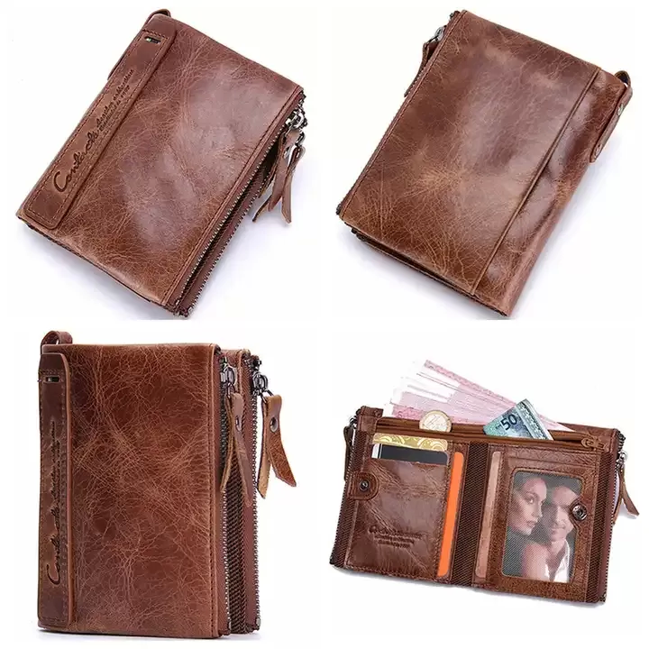 Billetera de cuero marca contacts para Hombre